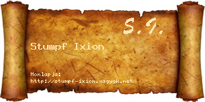 Stumpf Ixion névjegykártya